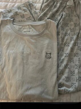 Men's Light Gray Casual Tee and Lounge Pants Set - Unbranded